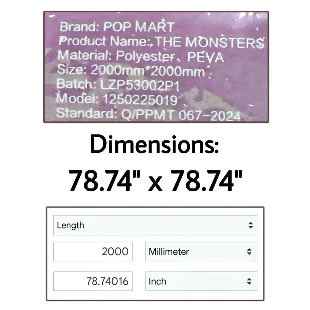 Pop Mart The Monsters Labubu Big Into Energy Blanket Mat
